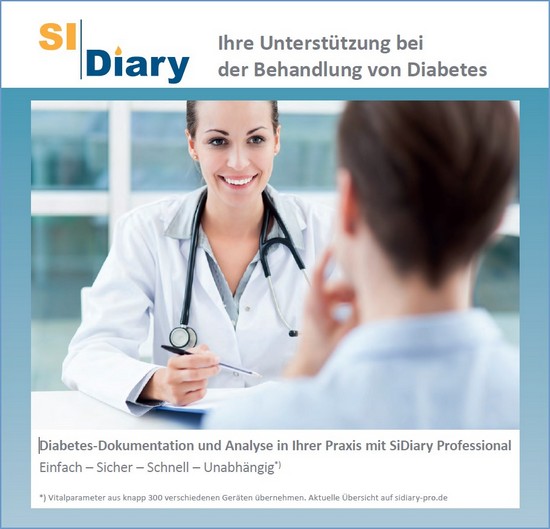 SiDiary - Diabetes Software Infoflyer für Ärzte