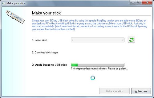 SiDiary on USB-Stick